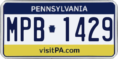 PA license plate MPB1429