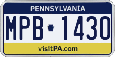 PA license plate MPB1430