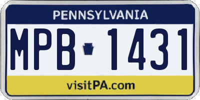PA license plate MPB1431