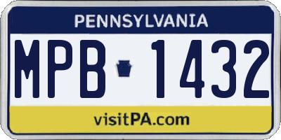 PA license plate MPB1432