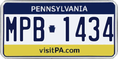 PA license plate MPB1434