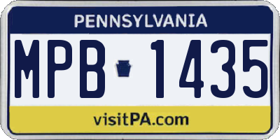 PA license plate MPB1435