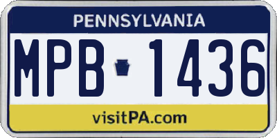 PA license plate MPB1436