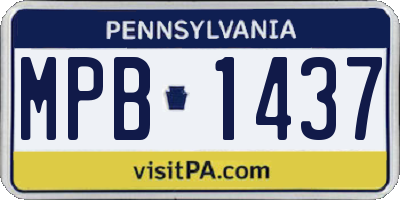 PA license plate MPB1437