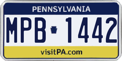 PA license plate MPB1442
