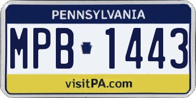 PA license plate MPB1443