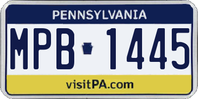 PA license plate MPB1445