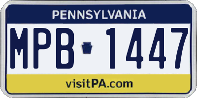PA license plate MPB1447