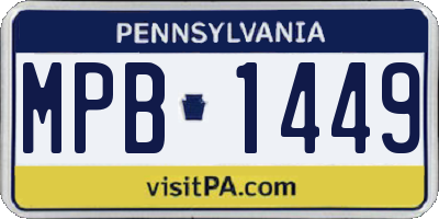 PA license plate MPB1449