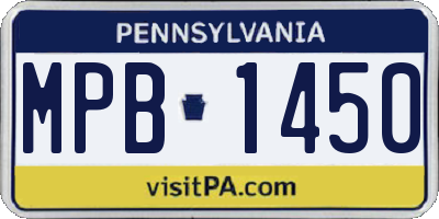PA license plate MPB1450