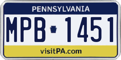 PA license plate MPB1451