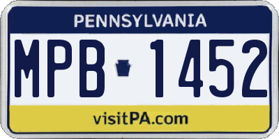 PA license plate MPB1452