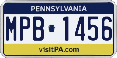 PA license plate MPB1456