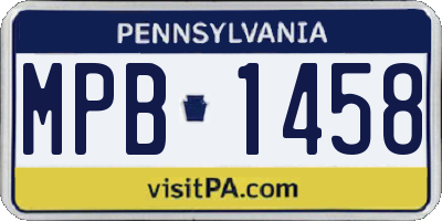 PA license plate MPB1458