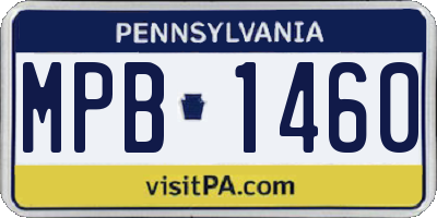 PA license plate MPB1460