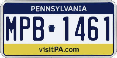 PA license plate MPB1461