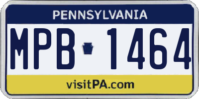 PA license plate MPB1464