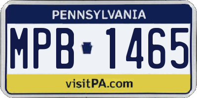 PA license plate MPB1465