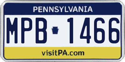 PA license plate MPB1466
