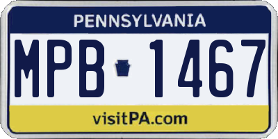 PA license plate MPB1467