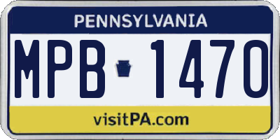 PA license plate MPB1470