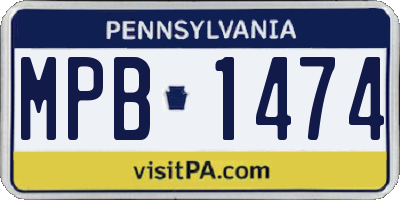 PA license plate MPB1474