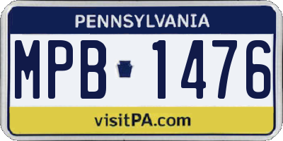 PA license plate MPB1476