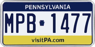 PA license plate MPB1477