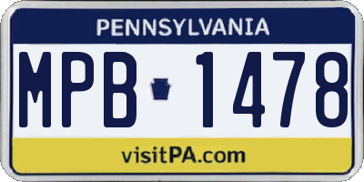 PA license plate MPB1478