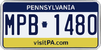 PA license plate MPB1480