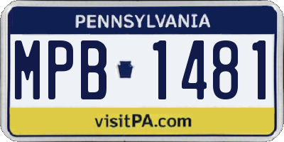 PA license plate MPB1481