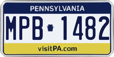PA license plate MPB1482