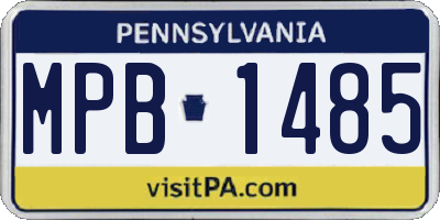 PA license plate MPB1485