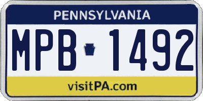 PA license plate MPB1492