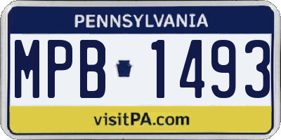 PA license plate MPB1493