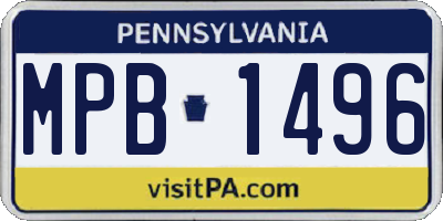 PA license plate MPB1496