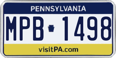 PA license plate MPB1498