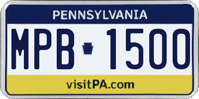 PA license plate MPB1500