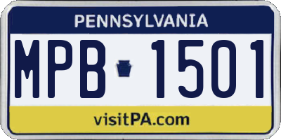PA license plate MPB1501