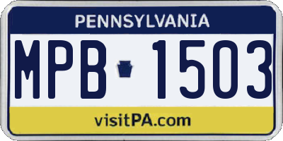 PA license plate MPB1503