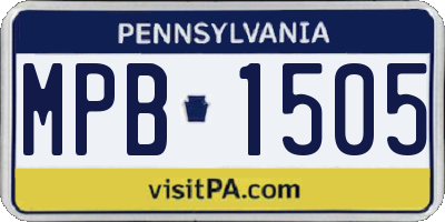 PA license plate MPB1505