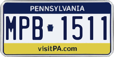 PA license plate MPB1511