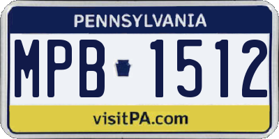PA license plate MPB1512