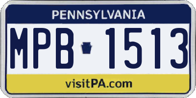 PA license plate MPB1513