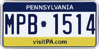 PA license plate MPB1514