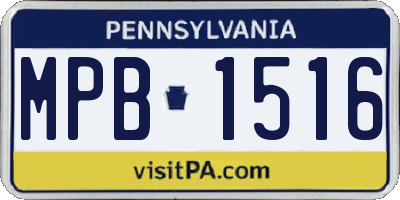 PA license plate MPB1516