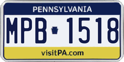 PA license plate MPB1518