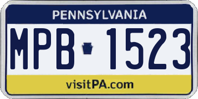 PA license plate MPB1523