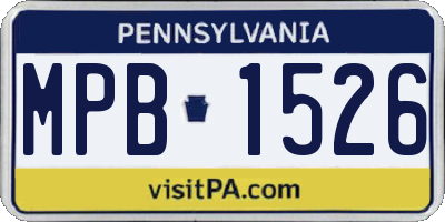 PA license plate MPB1526