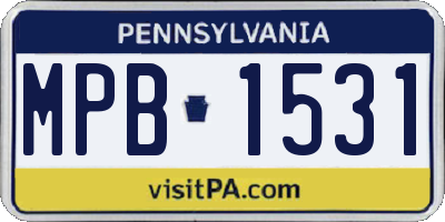 PA license plate MPB1531
